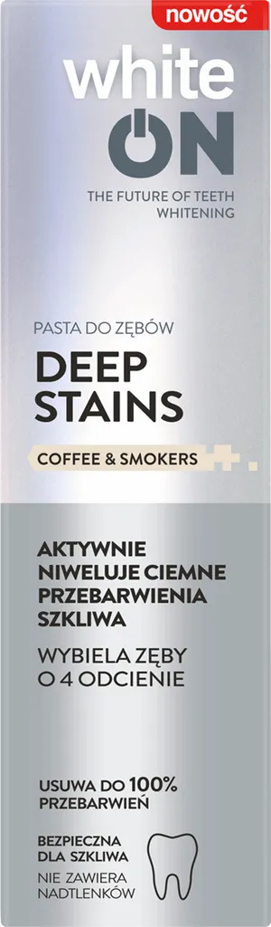 WhiteON Deep Stains , Coffee & Smokers (Wybielająca pasta do zębów)