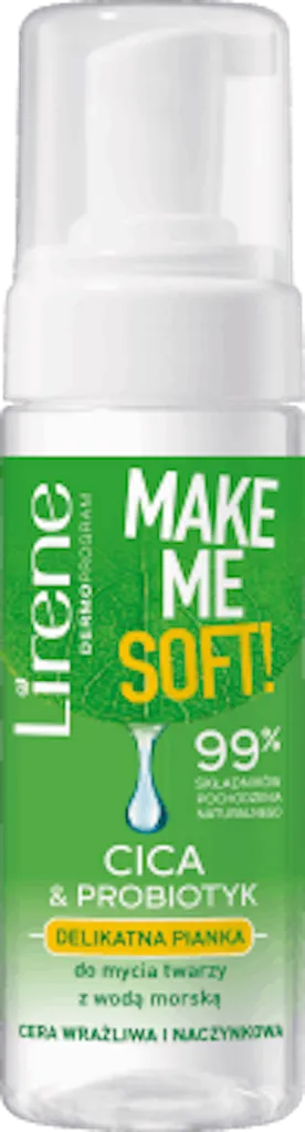 Lirene Dermoprogram Make Me Soft!, Delikatna pianka do twarzy `Cica i probiotyk`