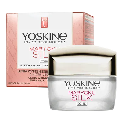 Yoskine Maryoku Silk, Krem na dzień SPF 10 `Ultra wypełnienie zmarszczek z nićmi jedwabiu`