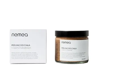 Nemea Truskawka z różową glinką, Nawilżający peeling cukrowy
