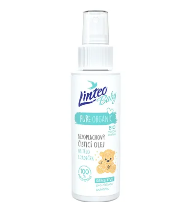 Linteo Baby, Pure Organic,  Olejek bez spłukiwania do mycia ciała i pupy