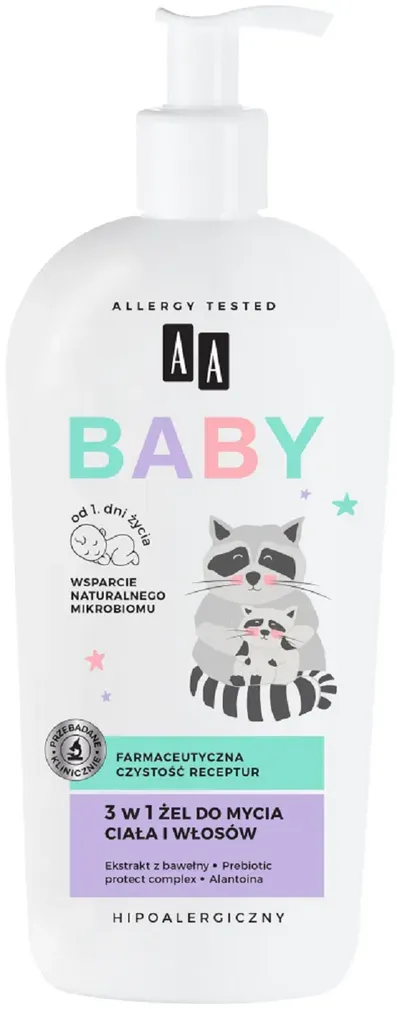 AA Baby, 3 w 1 Żel do mycia ciała i włosów