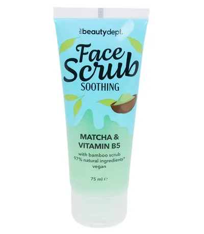The Beauty Dept. Soothing Face Scrub Matcha & Vitamin B5 (Łagodzący Peeling do Twarzy z Matchą i Witaminą B5)