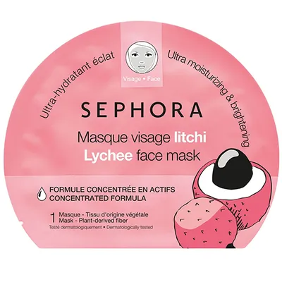 Sephora Collection, Lychee Face Mask (Maseczka z tkaniny do twarzy nawilżająca i rozświetlająca)