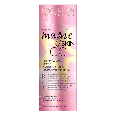 Eveline Cosmetics Magic Skin CC, Upiększający krem nawilżający na zaczerwienienia 8 w 1