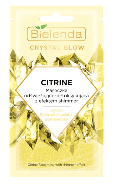 Bielenda Crystal Glow, Maseczka odświeżająco-detoksykująca z efektem shimmer `Citrine`
