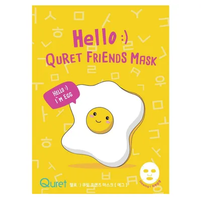 Quret Friends Masks, Hello! I'm Egg Sheet Mask (Maska w płachcie z ekstraktem z białka)