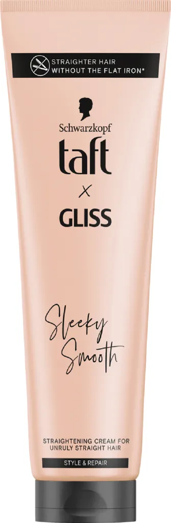 Schwarzkopf Taft x Gliss, Style & Repair, Sleeky Smooth, Straightening Cream for Unruly Straight Hair (Krem prostujący do włosów)