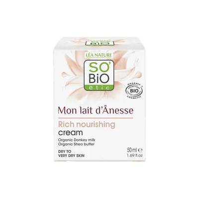 SO'BiO Etic Mon Lait d'Anesse, Creme Onctueuse Nourrissante (Odżywczy krem do twarzy z mlekiem oślim)