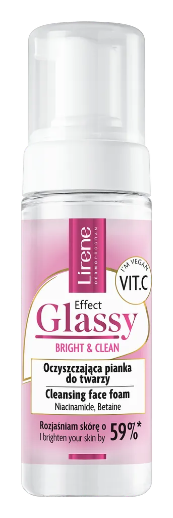 Lirene Dermoprogram Effect Glassy, Oczyszczająca pianka do twarzy