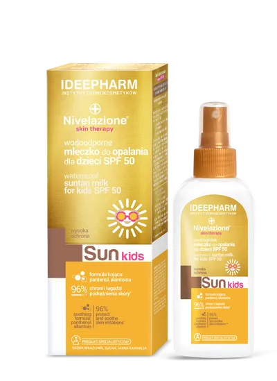 Nivelazione Skin Therapy Sun, Wodoodporne mleczko do opalania dla dzieci SPF 50