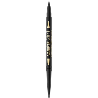 Eveline Cosmetics Variete, 2in1 Double Effect Eyeliner & Pencil Waterproof (Wodoodporna kredka do oczu z eyelinerem)