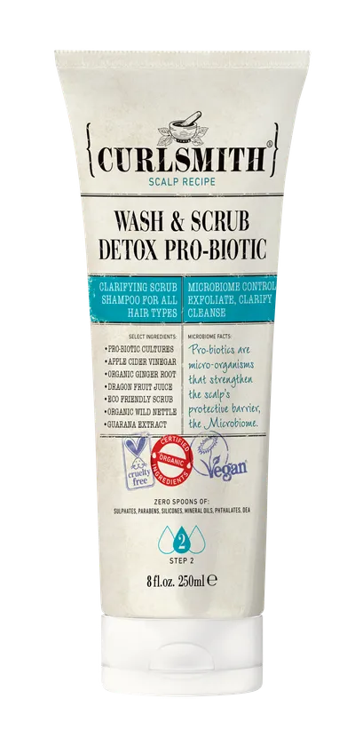 Curlsmith Wash & Scrub Detox Pro-Biotic (Peeling z drobinkami perlitu)