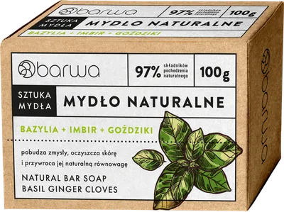 Barwa Sztuka mydła, Bazylia+Imbir+Goździki, Mydło naturalne