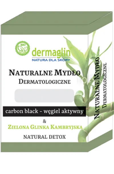 Dermaglin Naturalne mydło dermatologiczne z węglem aktywnym i zielona glinką kambryjską