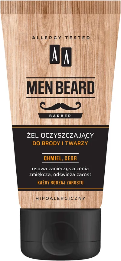 AA Men Beard, Żel oczyszczający do brody i twarzy