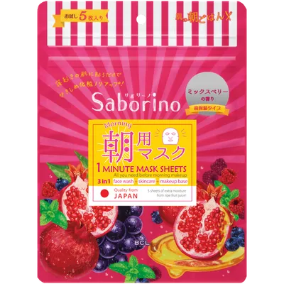 BCL Saborino 1 Minute Mask Sheet (Nawilżająca maska poranna do twarzy)