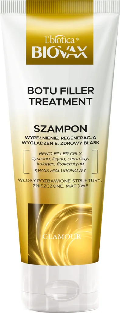 L'biotica Biovax Glamour, Botu Filler Treatment, Intensywny szampon wypełniająco-wygładzający