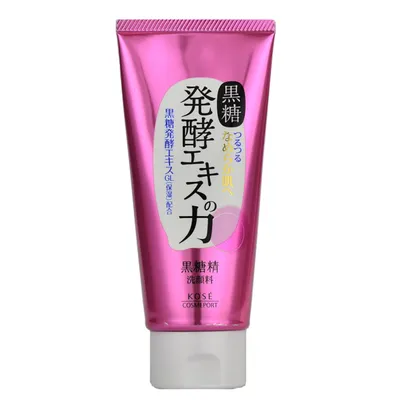 Kose Kokutousei, Pore Cleansing Black Face Wash (Czarna pianka oczyszczająca do mycia na bazie węgla drzewnego i sfermentowanego cukru)