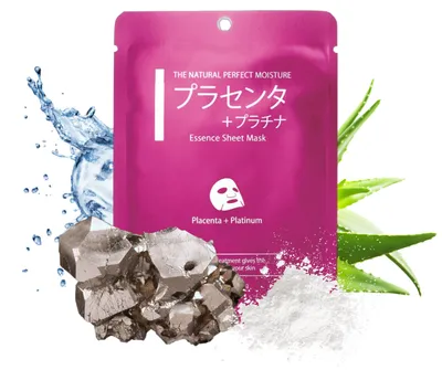 Mitomo Essence Sheet Mask Placenta + Platinum (Maska w płachcie z platyną i placentą)