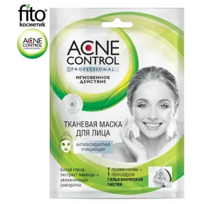 Fitokosmetik Acne Control Professional, Maska oczyszczająca w płachcie do twarzy antyoksydacyjna
