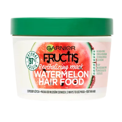 Garnier Fructis, Hair Food, Watermelon Revitalizing Mask (Rewitalizująca maska do włosów cienkich)