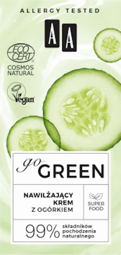 AA Go Green, Nawilżający krem z ogórkiem
