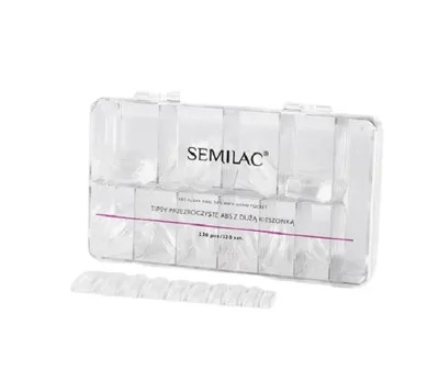Semilac ABS Clear Nail Tips With Long Pocket (Tipsy przezroczyste ABS z dużą kieszonką)