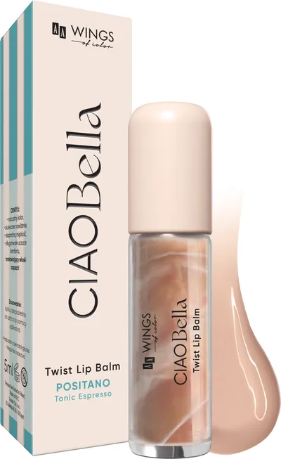 AA Wings of Color Ciao Bella, Positano Tonic Espresso, Twist Lip Balm (Błyszczyk-balsam do ust)