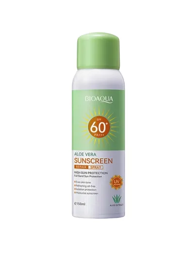Bioaqua Aloe Vera Sunscreen, Rapair  Spray SPF60+ (Ochronny spray  przeciwsłoneczny do ciała i twarzy SPF60+)