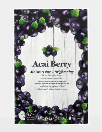 Vitamasques Acai Berry Sheet Face Mask (Maska w płachcie z jagodami acai)