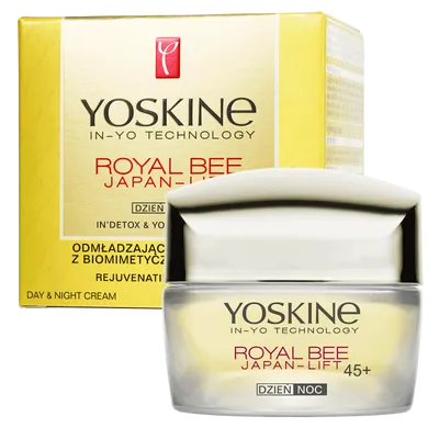Yoskine Royal Bee Japan-Lift,  Krem do twarzy na dzień i na noc 45+ `Odmładzający mikrolifting z biomimetycznym peptydem`