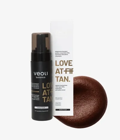 Veoli Botanica Love At First Tan, Ekspresowa brązująca pianka z wegańskim DHA, erytrulozą i ekstraktem z bursztynu