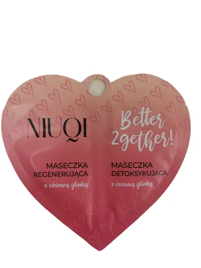 Niuqi Better 2gether! Duet maseczek do twarzy z różową i czarną glinką