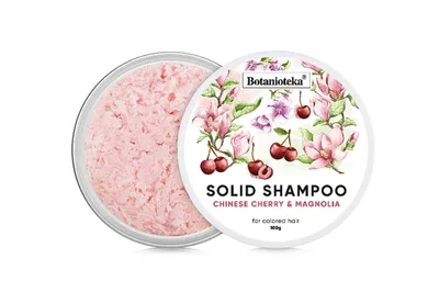 Botanioteka Solid Shampoo Chinese Cherry & Magnolia For Dyed Hair (Szampon w kostce do włosów farbowanych `Magnolia & chińska wiśnia`)