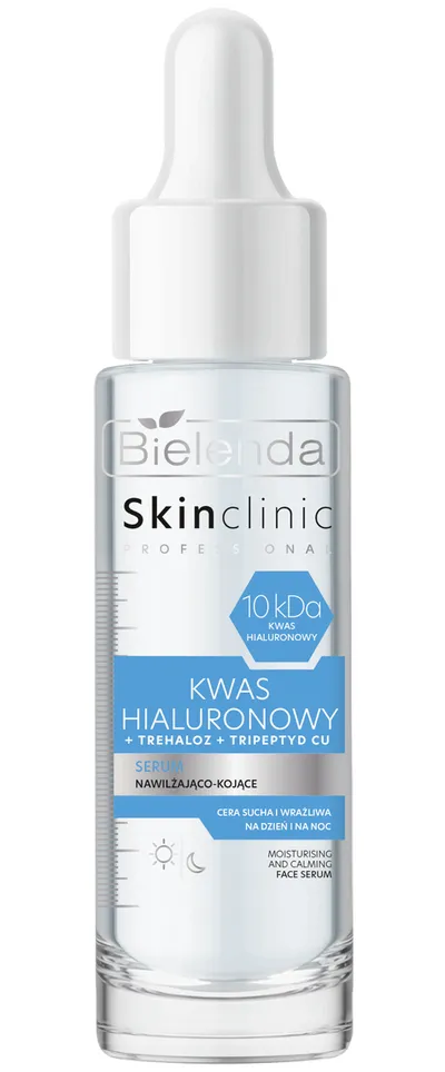 Bielenda Skin Clinic Professional, Serum nawilżająco-kojące `Kwas hialuronowy + trehaloza + tripeptyd Cu``
