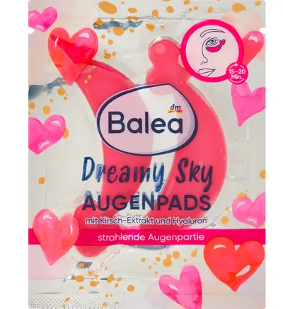 Balea Dreamy Sky, Hydrogel Eye Pads with Cherry-Extract & Hyaluron (Płatki pod oczy)