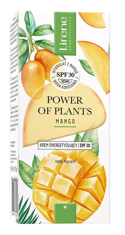 Lirene Dermoprogram Power of Plants, Krem energetyzujący SPF 30 `Mango`