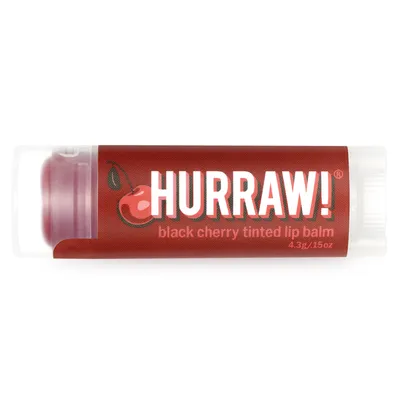 Hurraw! Balm Black Cherry, Tinted Lip Balm (Koloryzujący balsam do ust o smaku czeremchy amerykańskiej)