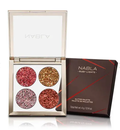 Nabla Ruby Lights Glitter Eyeshadow Palette (Paleta cieni)