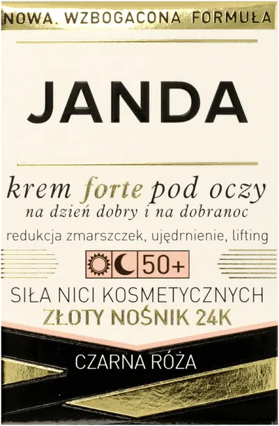 Janda Czarna róża, Krem forte pod oczy redukujący zmarszczki na dzień i na noc 50+`Siła nici kosmetycznych złoty nośnik 24K`