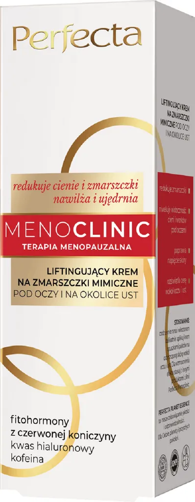 Perfecta Menoclinic Terapia Menopauzalna, Liftingujący krem na zmarszczki mimiczne pod oczy i na okolice ust