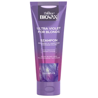 L'biotica Biovax Ultra Violet for Blonds, Regeneracja i Nawilżenie, Tonowanie koloru, Szampon do włosów blond i siwych