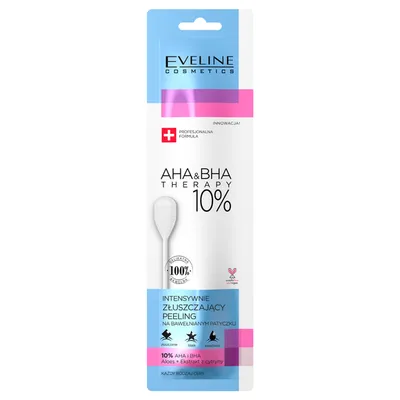 Eveline Cosmetics AHA & BHA Therapy, Intensywnie złuszczający peeling na bawełnianym patyczku z 10% zawartością kwasów AHA i BHA