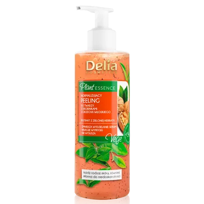 Delia Plant Essence, Normalizujący peeling do twarzy z drobinkami z orzecha włoskiego