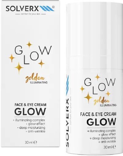 Solverx Golden Illuminating Glow Face & Eye Cream (Rozświetlający krem do twarzy nadający złoty blask)