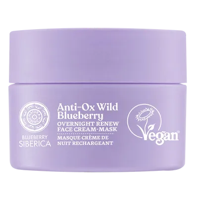 Natura Siberica Blueberry Siberica Professional, Anti-ox Wild Blueberry Overnight Renew Face Cream-Mask (Wegański odmładzający krem - maska do twarzy na noc)