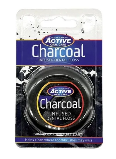 Beauty Formulas Active Oral Care Charcoal Infused Dental Floss (Nić dentystyczna z węglem aktywnym)