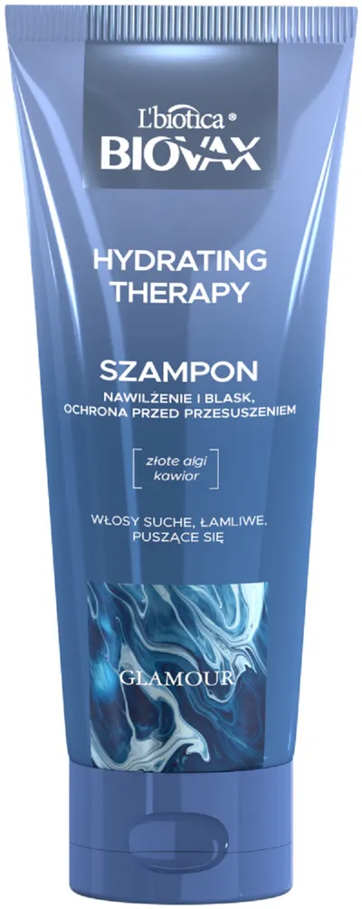 L'biotica Biovax Glamour, Hydrating Therapy, Szampon do włosów suchych, łamliwych i puszących się