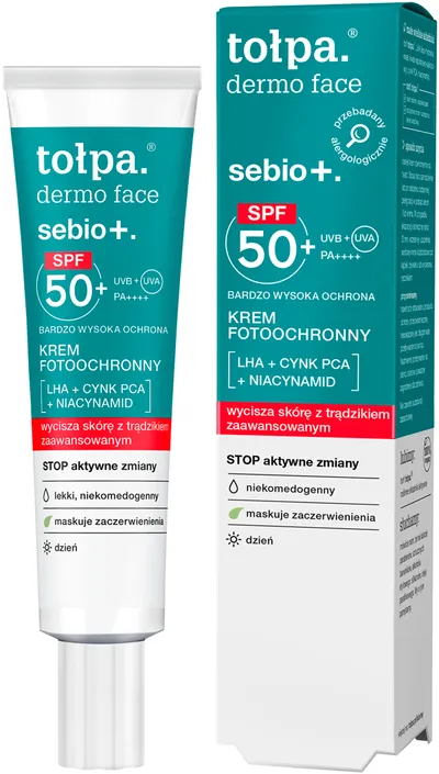Tołpa Dermo Face, Sebio+, Krem fotoochronny SPF50+
